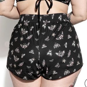 2x Blackcraft cult swim shortie death moth swimsuit bathing suit shorts women’s